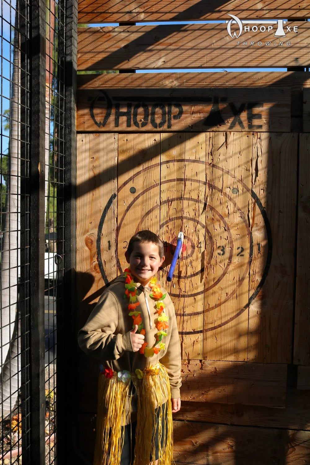 Guest posing in a throwing lane