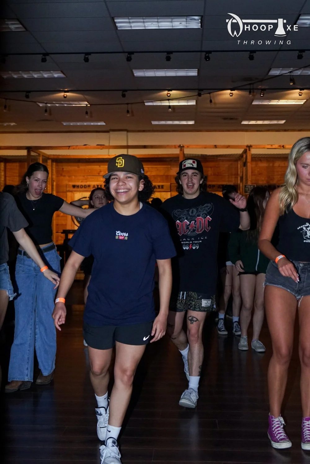 Line dancing on the main floor